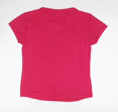 Mountain Life Womens Pink Cotton Basic T-Shirt Size 12 Round Neck - Volkswagen