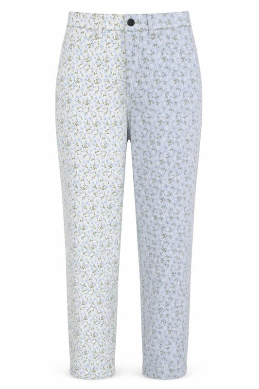 Hollister Womens Blue Floral Viscose Trousers Size XS L26 in Regular Zip