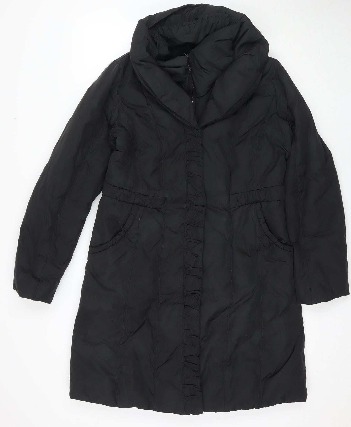 Esprit Womens Black Quilted Jacket Size 12 Zip