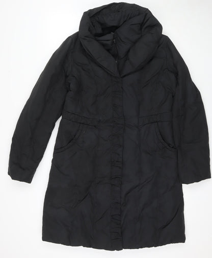 Esprit Womens Black Quilted Jacket Size 12 Zip