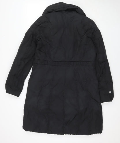 Esprit Womens Black Quilted Jacket Size 12 Zip