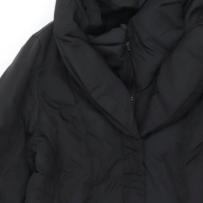 Esprit Womens Black Quilted Jacket Size 12 Zip