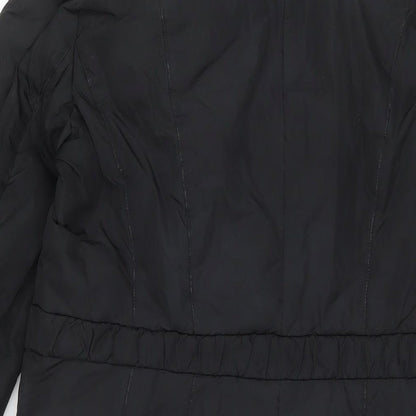 Esprit Womens Black Quilted Jacket Size 12 Zip