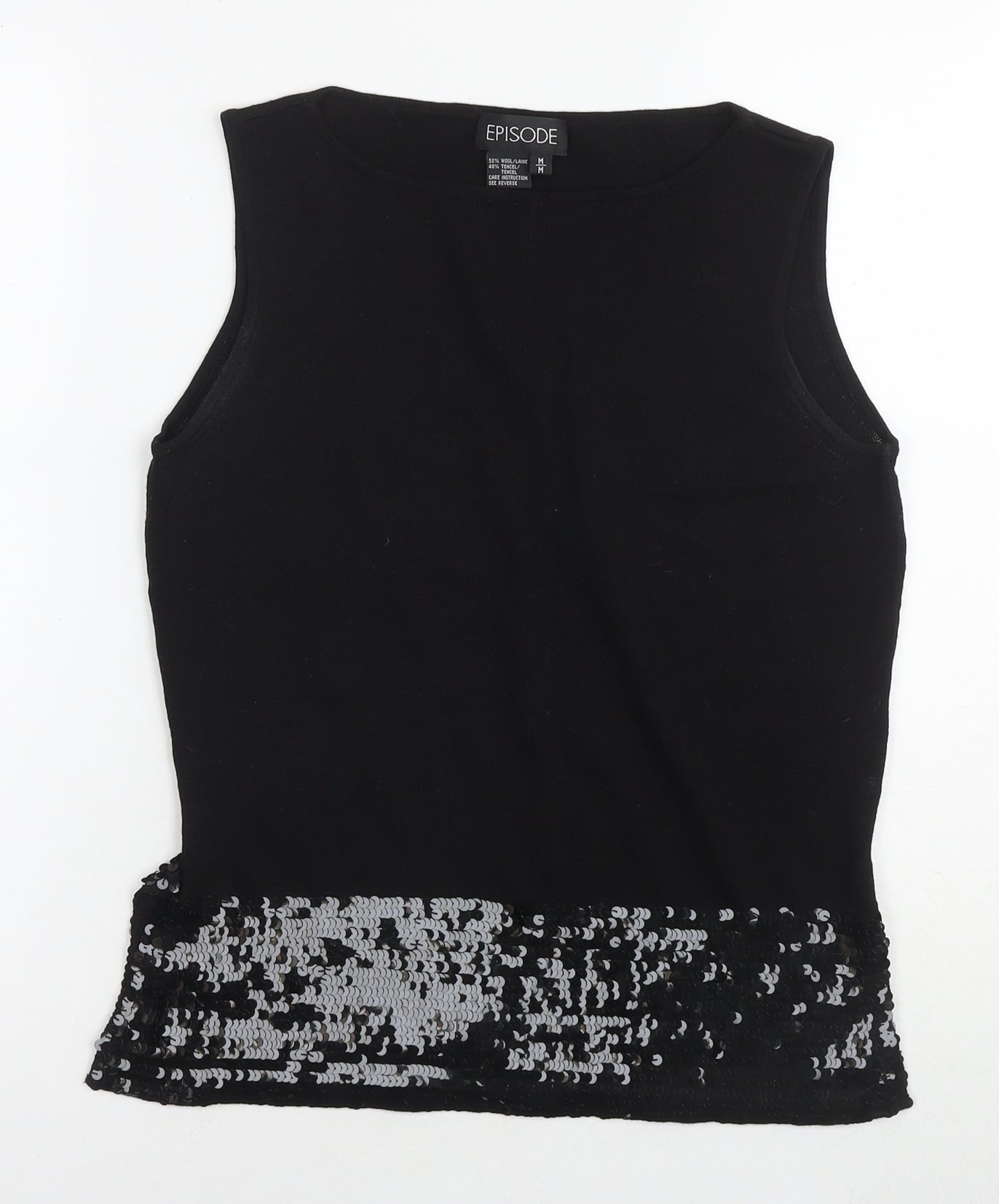 Womens UK Size M Episode Black Basic Tank