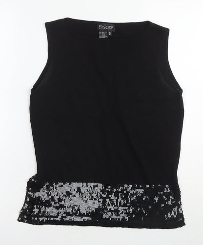 Womens UK Size M Episode Black Basic Tank