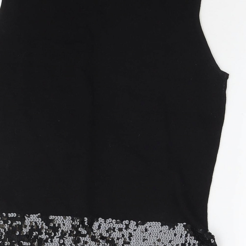 Womens UK Size M Episode Black Basic Tank