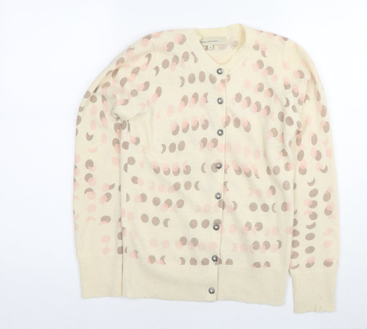 Womens UK Size 8 RJR.John Rocha Beige Cardigan Jumper