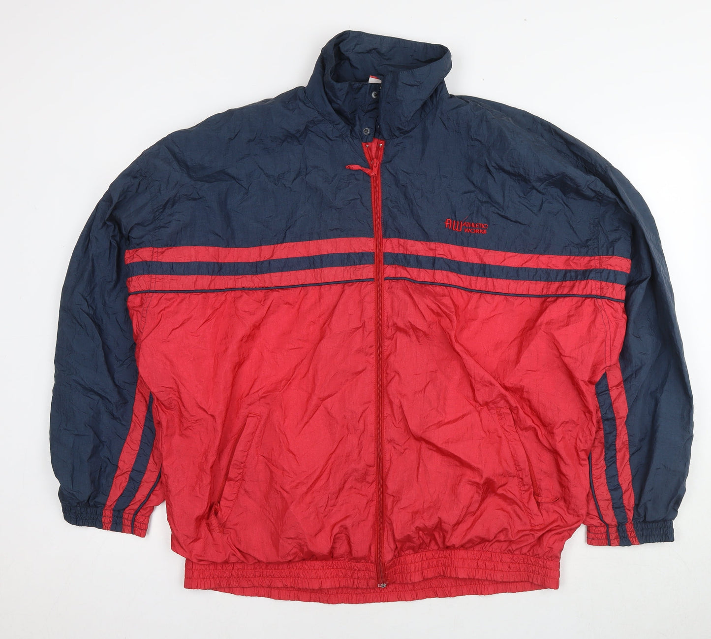 Athletic Works Mens Red Jacket Size XL Zip - Colourblock Pattern