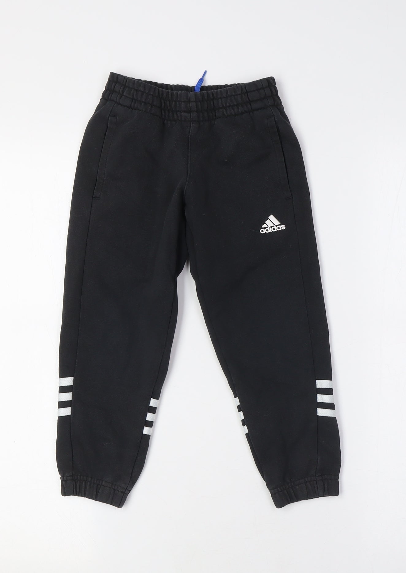 Adidas Boys Black Jogger Trousers with Side Stripe