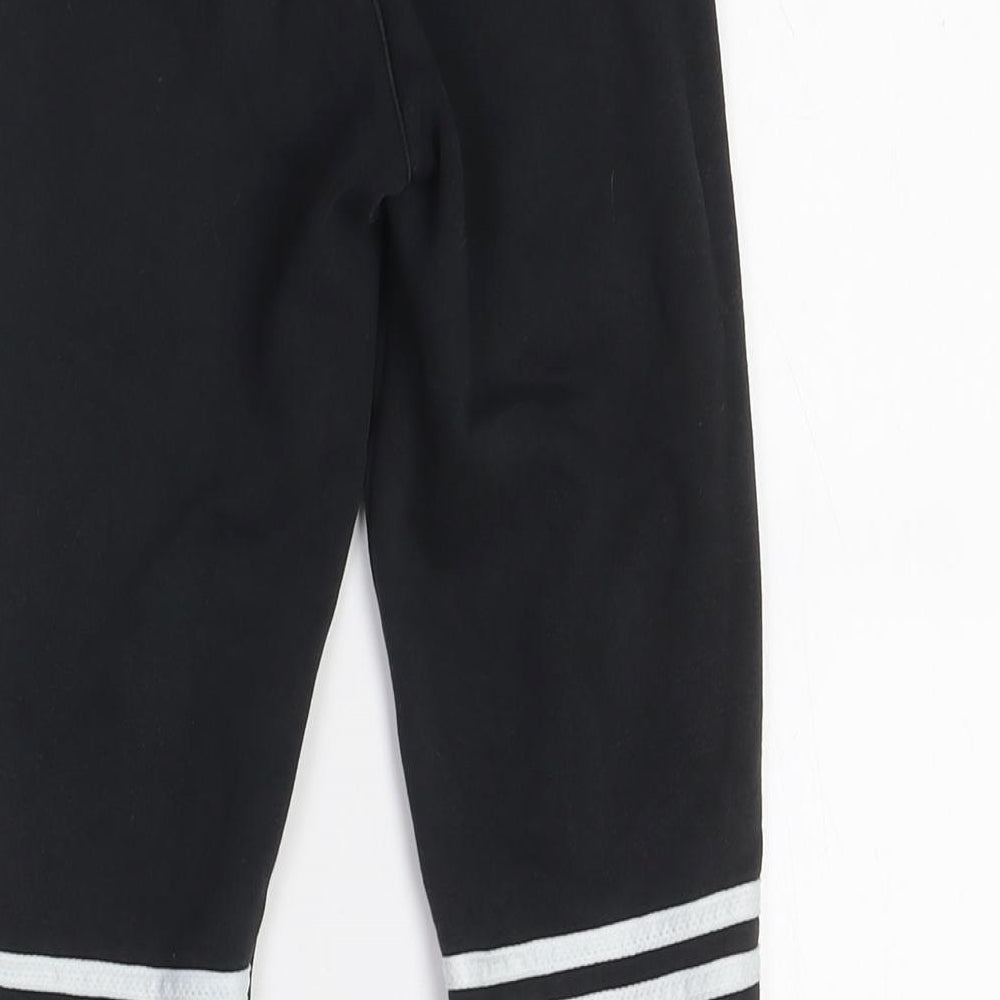 Adidas Boys Black Jogger Trousers with Side Stripe