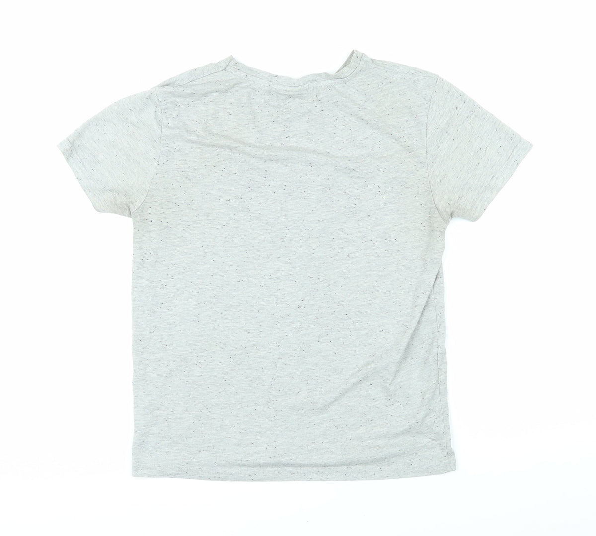 Back view of Mickey Mouse women’s grey cotton basic t-shirt, size L, round neck