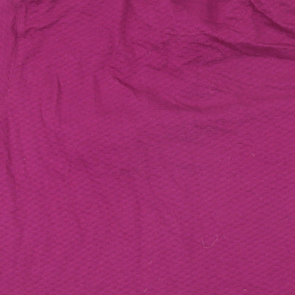 Cotton Traders Mens Purple 100% Cotton Polo Size L Collared Button - Textured Fabric