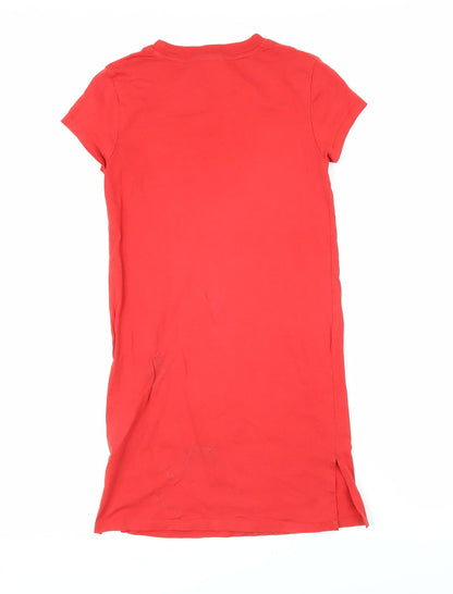 Karl Lagerfeld Girls Red Solid 100% Cotton Top Nightshirt Size 8 Years Pullover - Karl Lagerfeld
