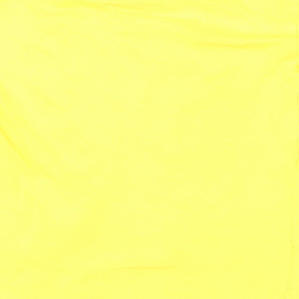 Disney Girls Yellow 100% Cotton Basic T-Shirt Size 7-8 Years Round Neck Pullover - Mickey Mouse & Friends