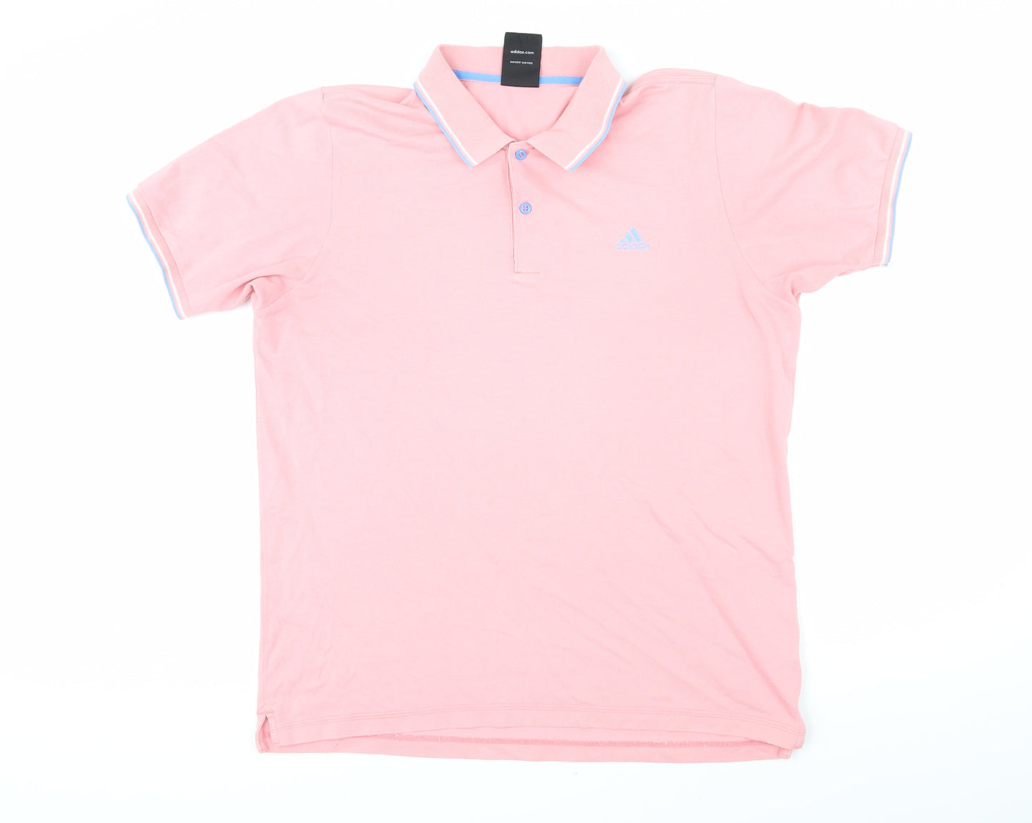 Addidas Womens Pink Cotton Basic Polo Size L Collared