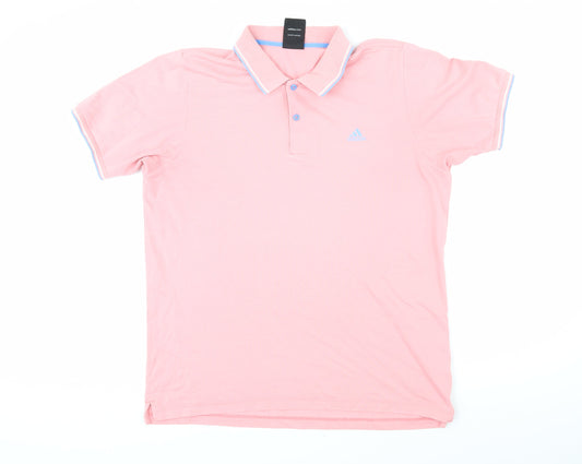 Addidas Womens Pink Cotton Basic Polo Size L Collared