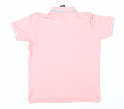 Addidas Womens Pink Cotton Basic Polo Size L Collared