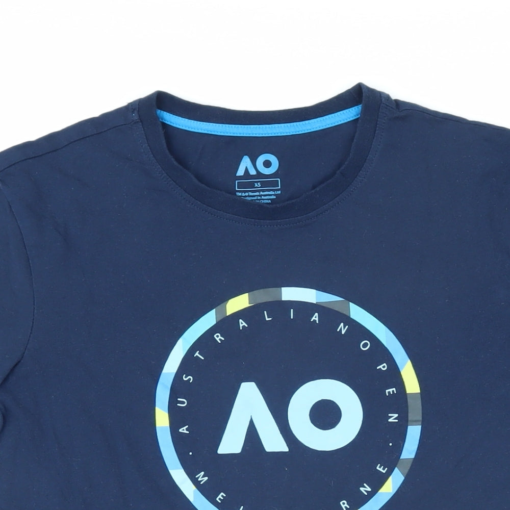 OV Mens Blue Cotton T-Shirt Size XS Round Neck - Australian Open Melbourne