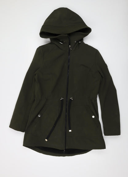 Eliza J Womens Green Parka Coat Size M Zip