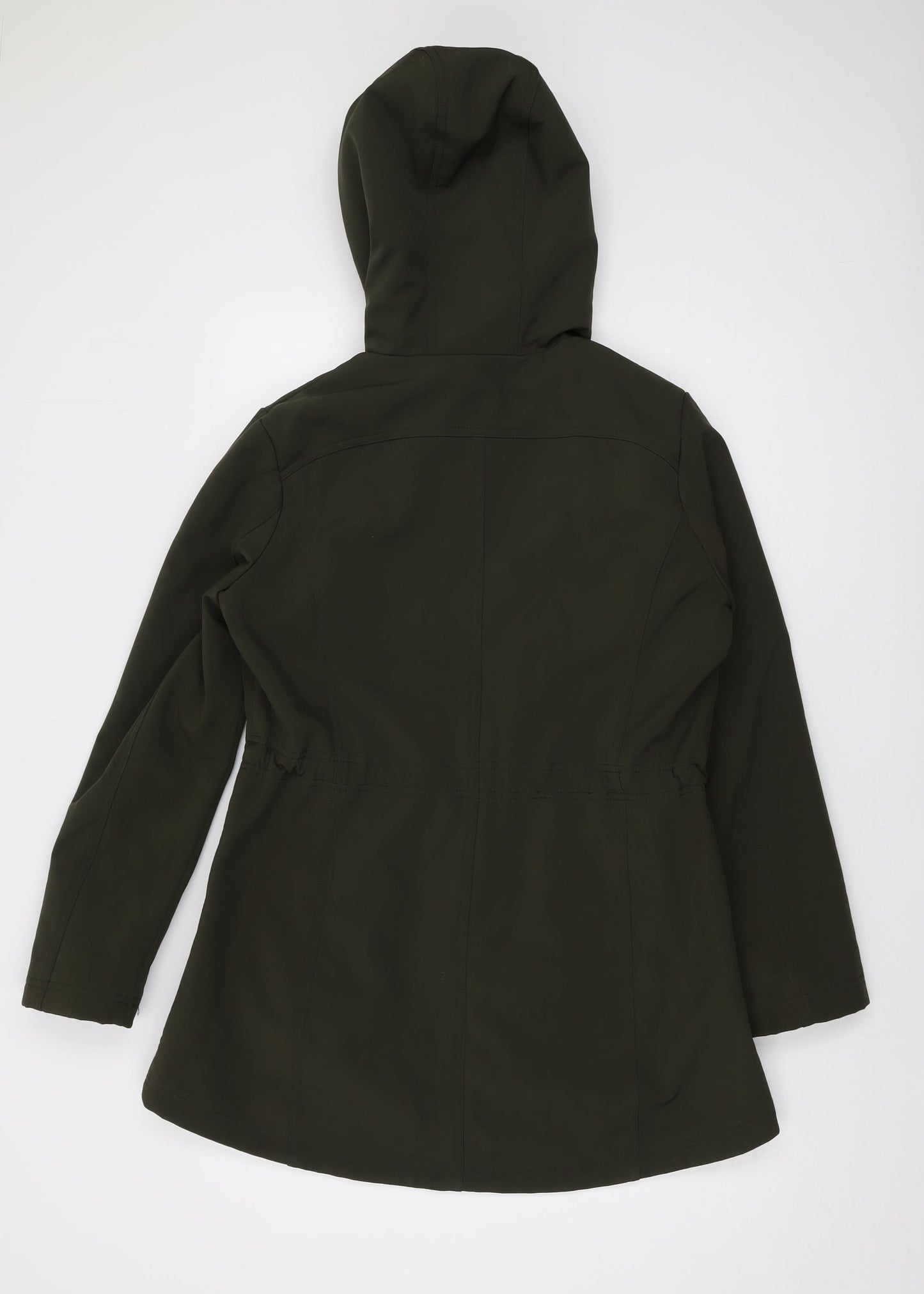 Eliza J Womens Green Parka Coat Size M Zip
