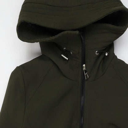 Eliza J Womens Green Parka Coat Size M Zip