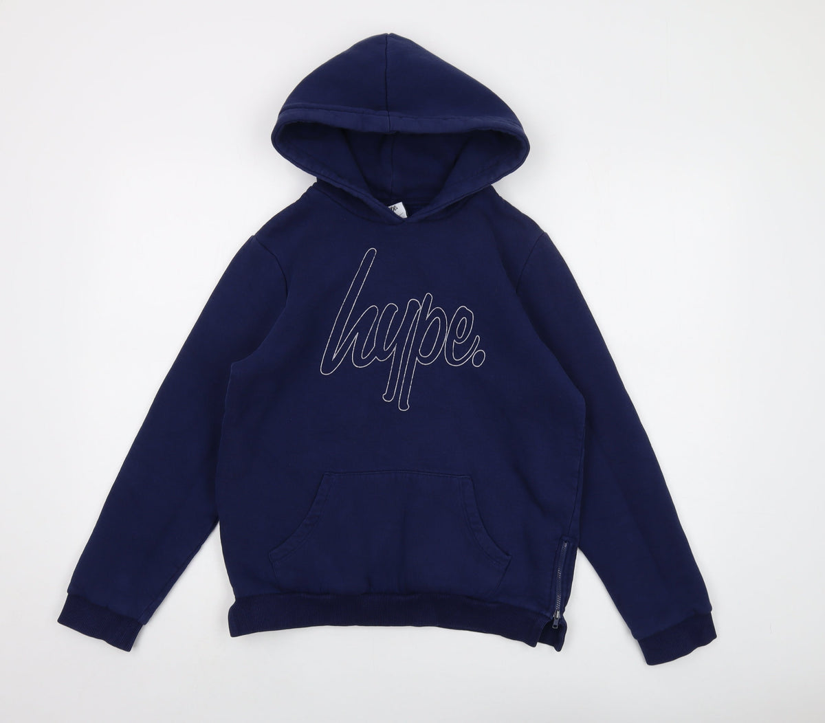Hype Boys Blue Cotton Pullover Hoodie Size 14 Years Pullover