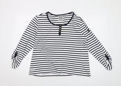 Womens UK Size 2XL Voile Bleue Black Basic T-Shirt