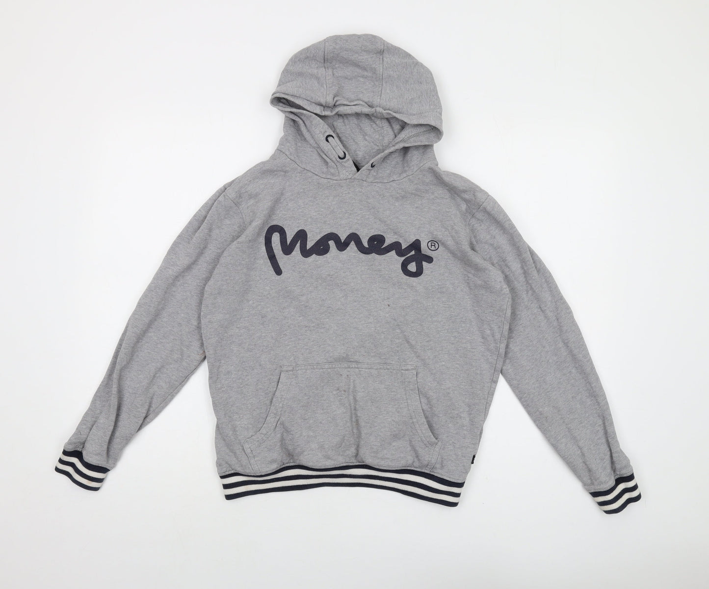 Money Boys Grey Cotton Pullover Hoodie Size 12-13 Years Pullover