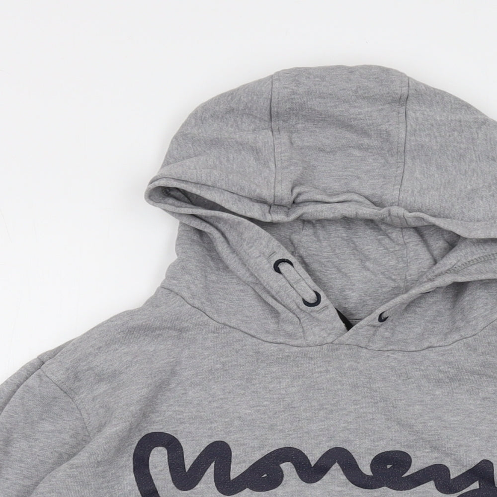 Money Boys Grey Cotton Pullover Hoodie Size 12-13 Years Pullover