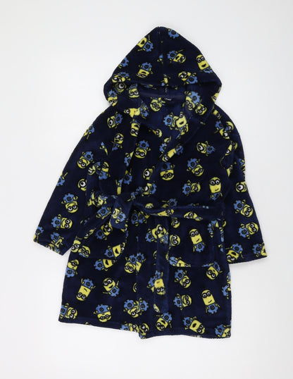 Minions Boys Blue Geometric Polyester Robe Size 4-5 Years Tie