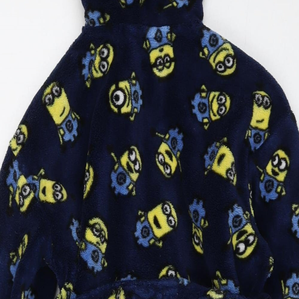Minions Boys Blue Geometric Polyester Robe Size 4-5 Years Tie