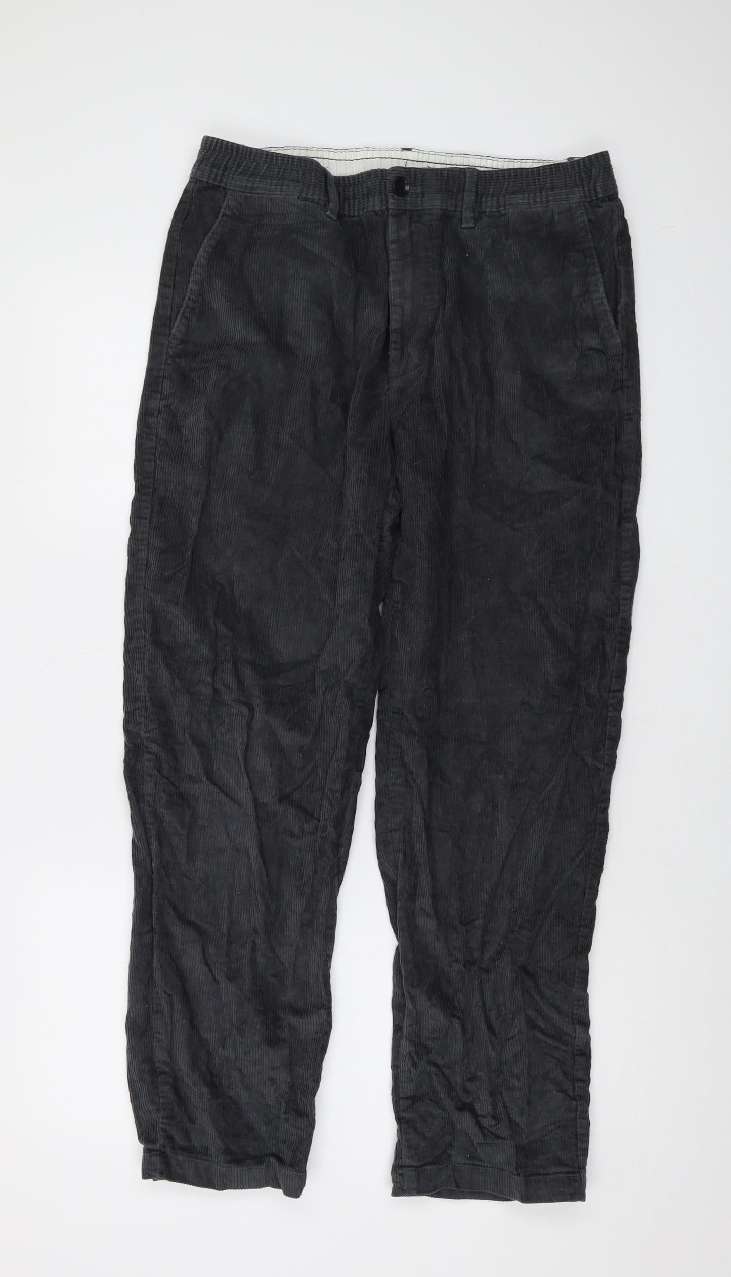 Gap Mens Grey Cotton Trousers Size M L27 in Regular Button