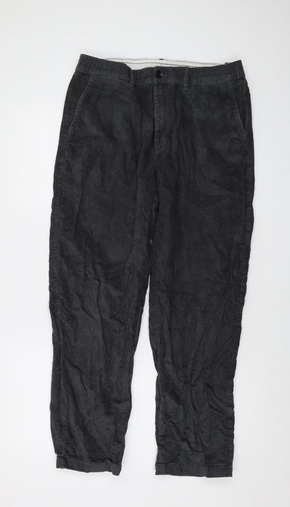 Gap Mens Grey Cotton Trousers Size M L27 in Regular Button