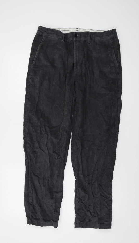 Gap Mens Grey Cotton Trousers Size M L27 in Regular Button