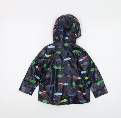 Joues Boys Blue Geometric Rain Coat Coat Size 2 Years Zip