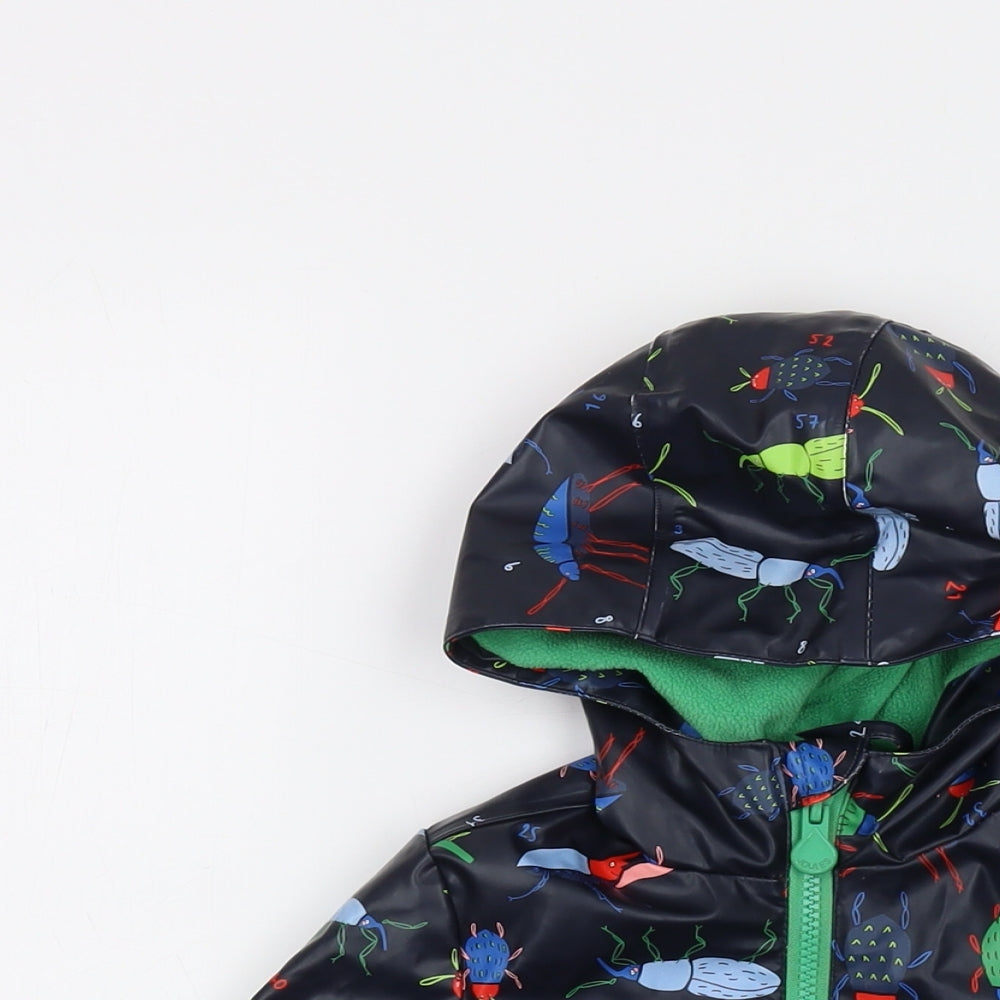 Joues Boys Blue Geometric Rain Coat Coat Size 2 Years Zip