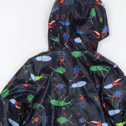 Joues Boys Blue Geometric Rain Coat Coat Size 2 Years Zip