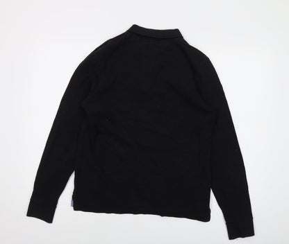 Twisted Soul Mens Black Cotton Polo Size S Collared Button