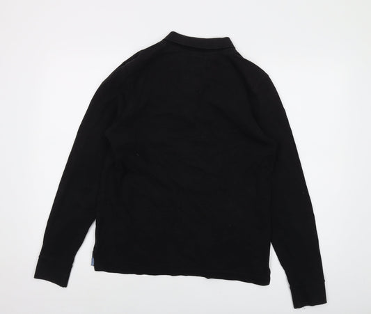 Twisted Soul Mens Black Cotton Polo Size S Collared Button