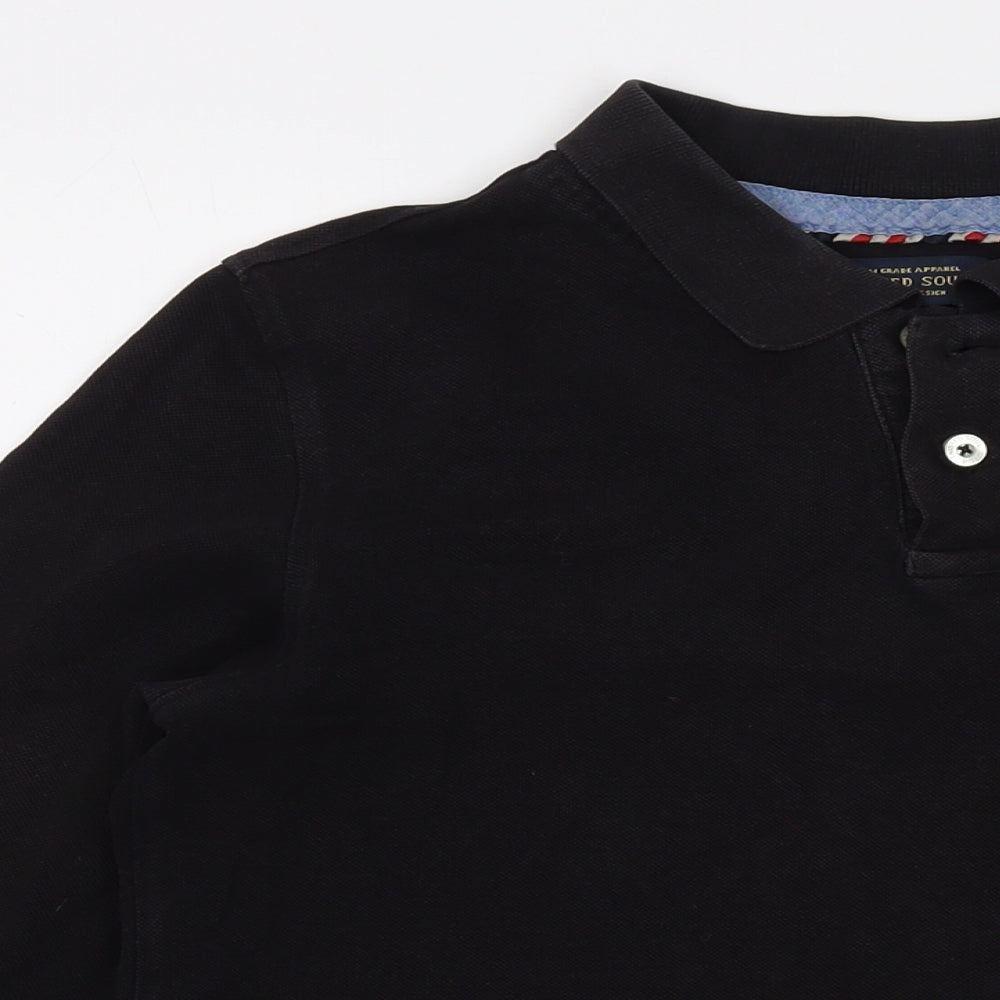 Twisted Soul Mens Black Cotton Polo Size S Collared Button