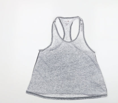 Reebok Womens Grey Polyester Basic Tank Size S Round Neck Pullover
