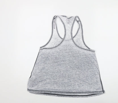 Reebok Womens Grey Polyester Basic Tank Size S Round Neck Pullover