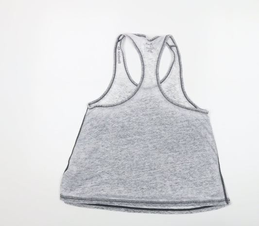 Reebok Womens Grey Polyester Basic Tank Size S Round Neck Pullover