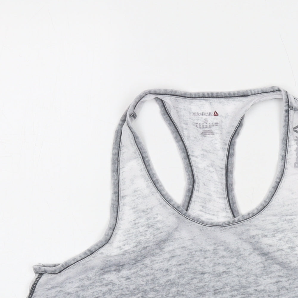 Reebok Womens Grey Polyester Basic Tank Size S Round Neck Pullover