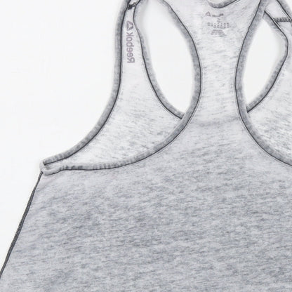 Reebok Womens Grey Polyester Basic Tank Size S Round Neck Pullover