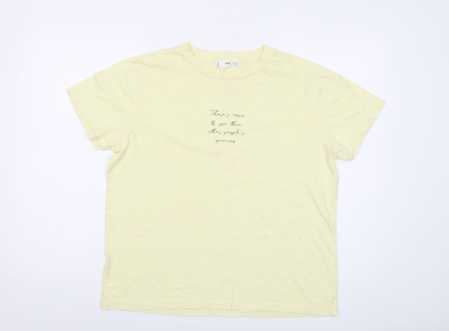 Womens UK Size M Mango Yellow Basic T-Shirt