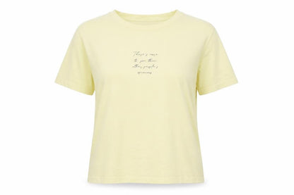 Womens UK Size M Mango Yellow Basic T-Shirt