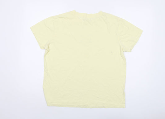 Womens UK Size M Mango Yellow Basic T-Shirt