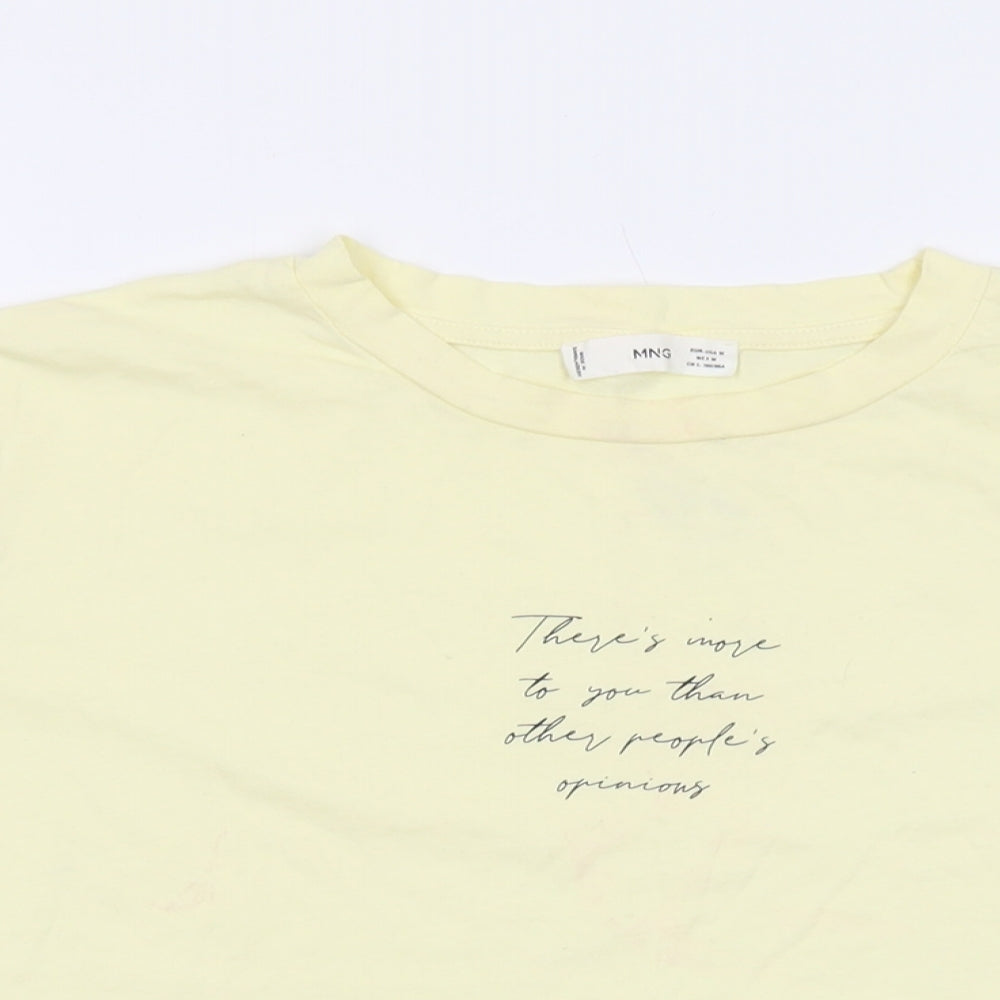 Womens UK Size M Mango Yellow Basic T-Shirt