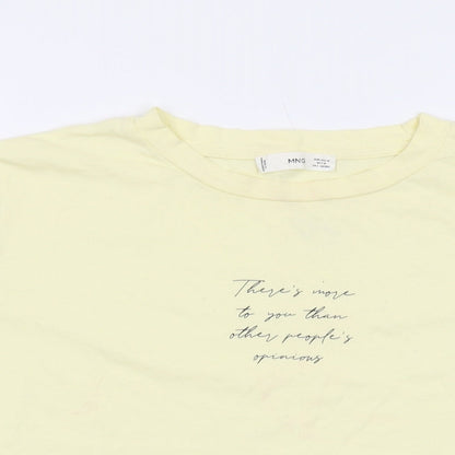 Womens UK Size M Mango Yellow Basic T-Shirt